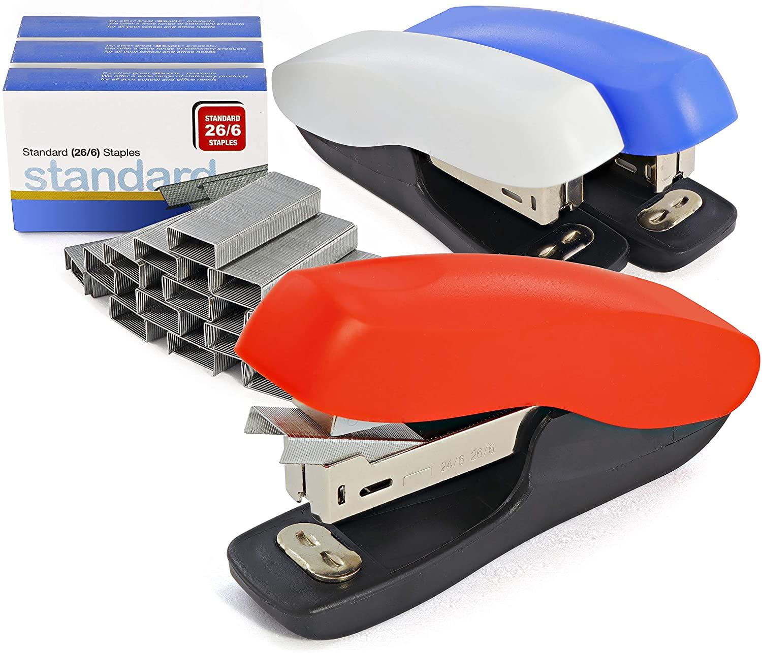 Standard Desktop Staplers, Heavy Duty, Non Slip, Ergonomic Jam Free