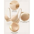 thumbnail image 6 of Wingslove Women's Push up Bra Underwire Seamless Comfort Lightly Padded Plunge T-Shirt Bra, Cream Nude 36DD, 6 of 7