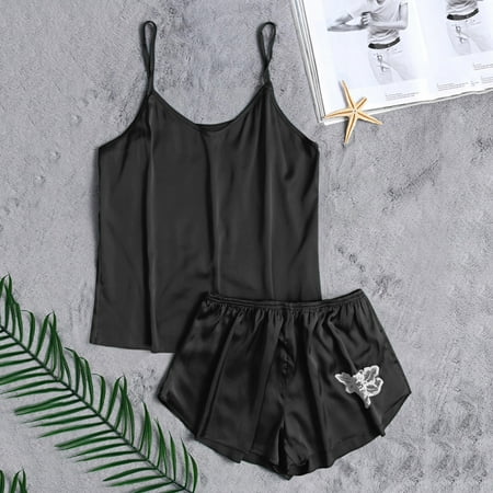 

Coappsuiop Lingerie For Women Women -Lingerie Sleepwear Satin Silk Lace Up Nightwear Pajamas Set Underwear Women