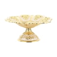 thumbnail image 2 of Cuenco de pedestal decorativo con relieve dorado, frutero, plato para servir aperitivos, bandeja de frutas para mesa de café, cafetería, bar, karaoke,, 2 of 8