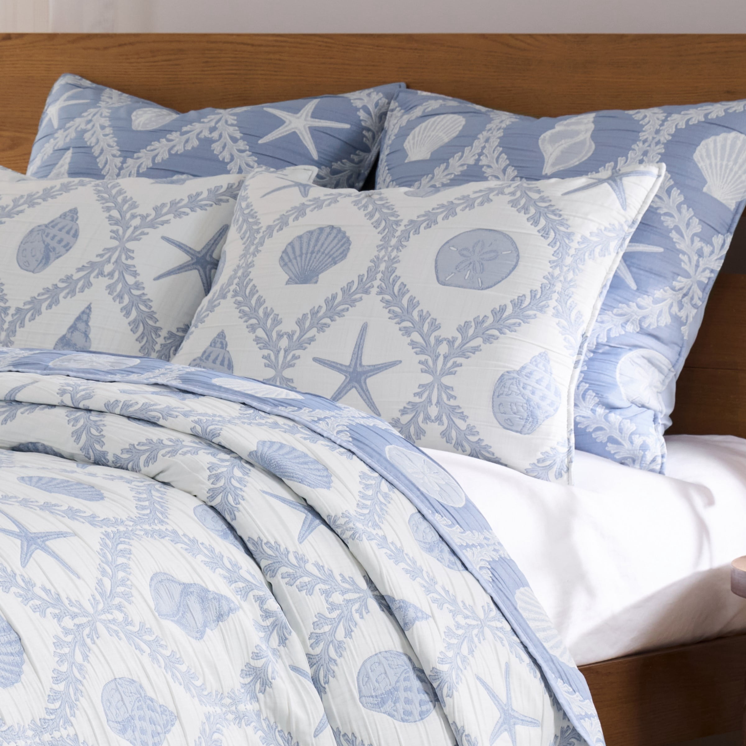 Greenland Home Fashions Laguna Woven Matelasse Pillow Sham, King 20" x 36", Adult