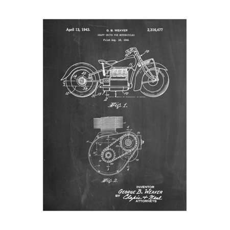 Indian Motorcycle Drive Shaft Patent Print Wall Art By Cole