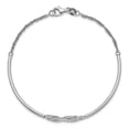 thumbnail image 2 of Auriga Fine Jewelry 925 Sterling Silver Rh-plated Double Infinity Symbol Bangle for Women, 2 of 6