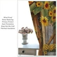 Sunflower Blackout Curtains Farmhouse Brown Wooden Barn Door Yellow