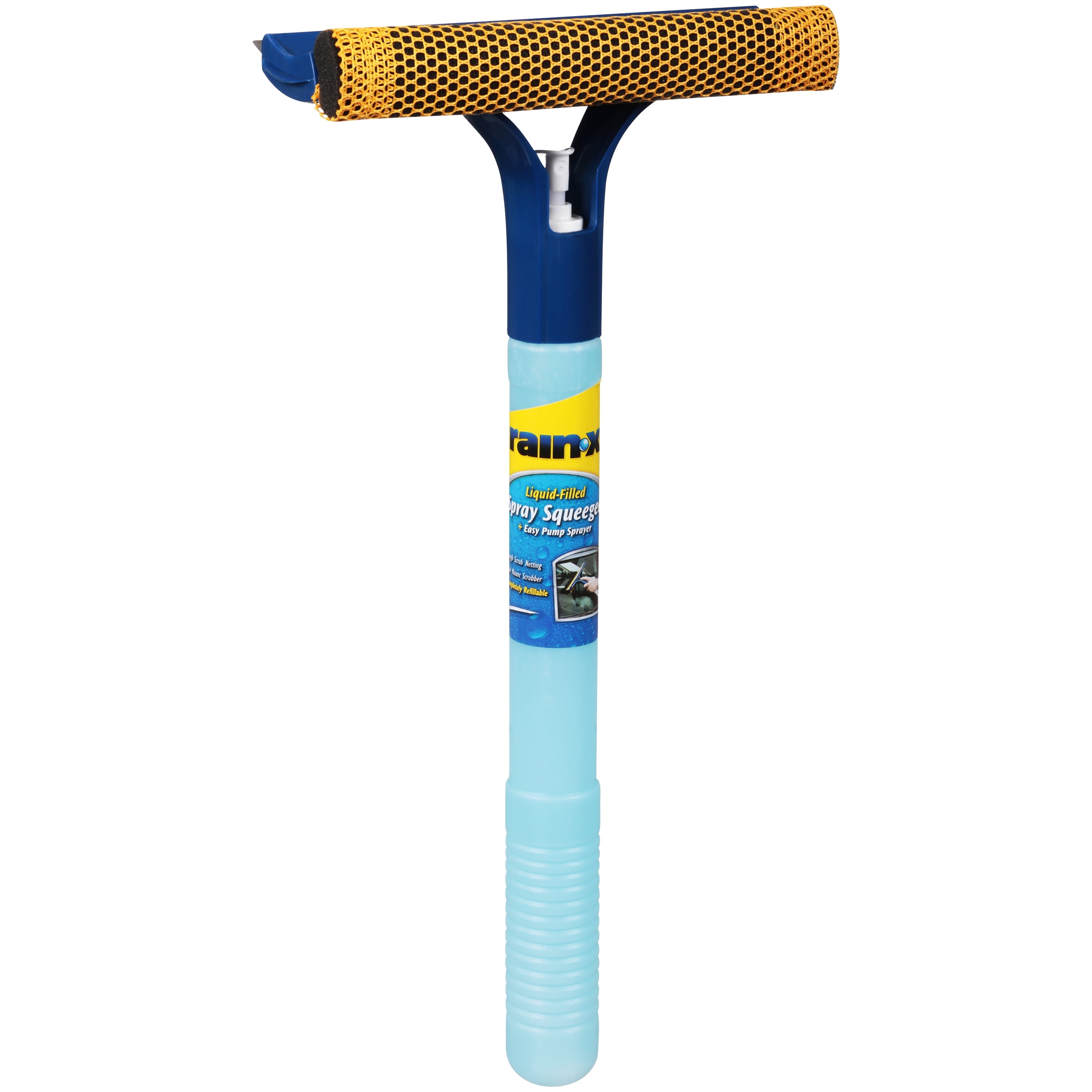 Rain-X Liquid-Filled Spray Squeegee for Glass & Window Cleaning, Blue, 1PK, 9425CDX