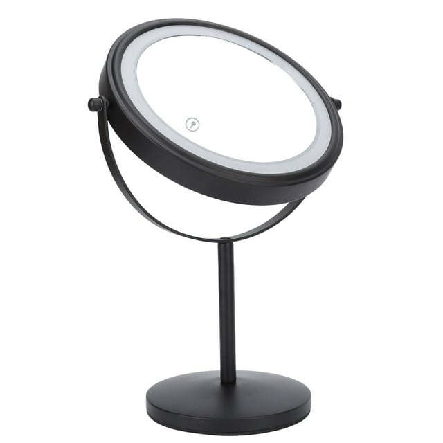 Espejo Con Luz LED, Rotación De 360 grados, Aumento 3X, 8 Pulgadas, Base Estable De Doble Cara, Espejo De Maquillaje LED De Acero Inoxidable Para Uso Doméstico