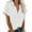 White, variant on Zpanxa Womens Summer Tops, Fashion Woman Causal Button Solid Blouse Short Sleeve T-Shirt Summer Tops Blue 3XL
