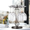 thumbnail image 3 of Wine Cup Rack,Rhombus Iron 6 Bottles Wine Cup Display Cup Shelf Seamless Integration, 3 of 7