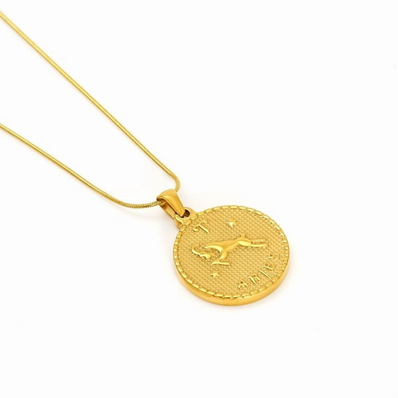 Necklace for Women & Men,  Zodiac Signs Spirit  Necklace, Round constellation pendant plated with 18K twelve constellation necklace.Zodiac Necklace UnisexBirthday Necklace for Friends