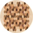 thumbnail image 1 of Ahgly Company Machine Washable Indoor Round Transitional Brown Gold Area Rugs, 8' Round, 1 of 7