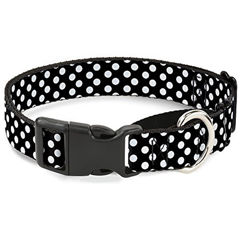 buckle-down martingale dog collar - micro polka dots2 black white - 1" wide - fits 15-26" neck size - large
