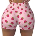 thumbnail image 2 of Picia Strawberries Printed Workout Shorts for Women Seamless Scrunch Butt Lifting High Waisted Yoga Gym Booty Running Moisture-wicking Short Pants-Large, 2 of 9
