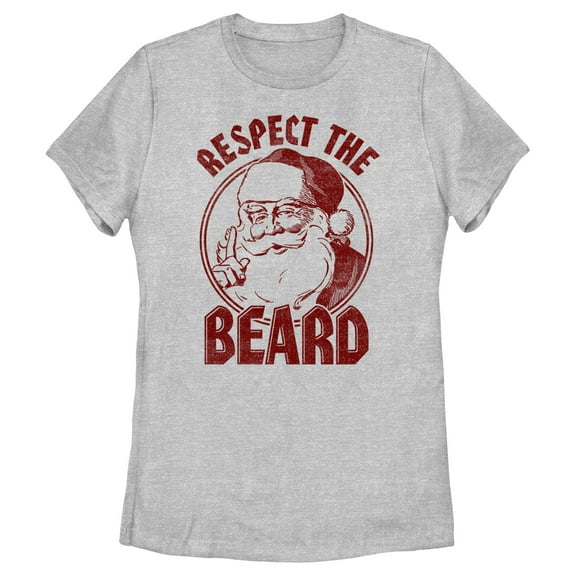 Women's Lost Gods Respect The Beard Graphic Tee Athletic Heather Large