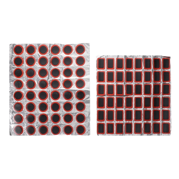 Kit de reparación de neumáticos de caucho natural (192 piezas), parches antipinchazos para cámaras de bicicleta redondas y cuadradas de 25 mm para bicicletas de montaña y carretera