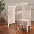 thumbnail image 4 of SAFAVIEH Pembrooke Classic Rattan Solid Dining Parsons Chair, Natural (Set of 2), 4 of 14