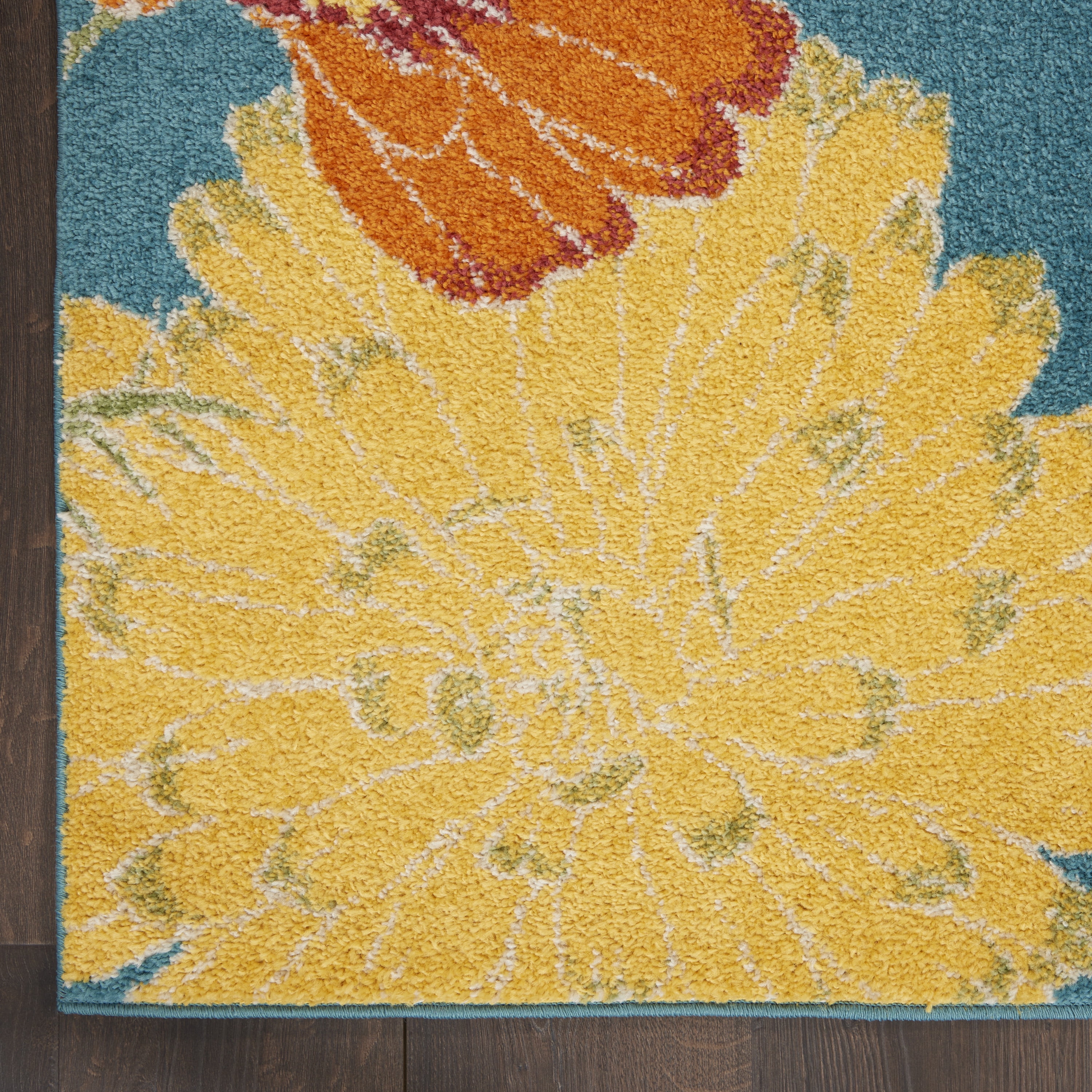Nourison Allur Modern Floral Turquoise Multicolor 7'10" x 9'10" Area Rug, (8' x 10')