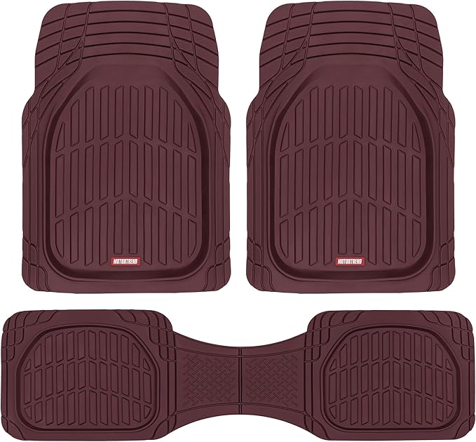 Red Mushroom Car Floor Mats Full Set 4-Pack - Universal All-Weather Rubber Mats For SUV, Sedan, Truck - View #2