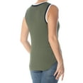 thumbnail image 3 of BAR III $39 Womens New 1324 Green Ribbed Varsity Sleeveless Tank Top L B+B, 3 of 3