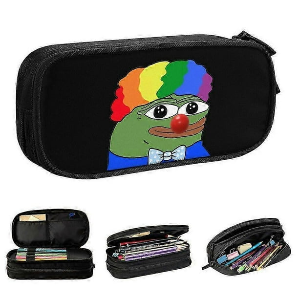 #lor275 Pepe The Frog Clown Dank Meme Pencil Case Pen Holder Pencil Bags Kids Large Storage Students School Gift Pencilcases