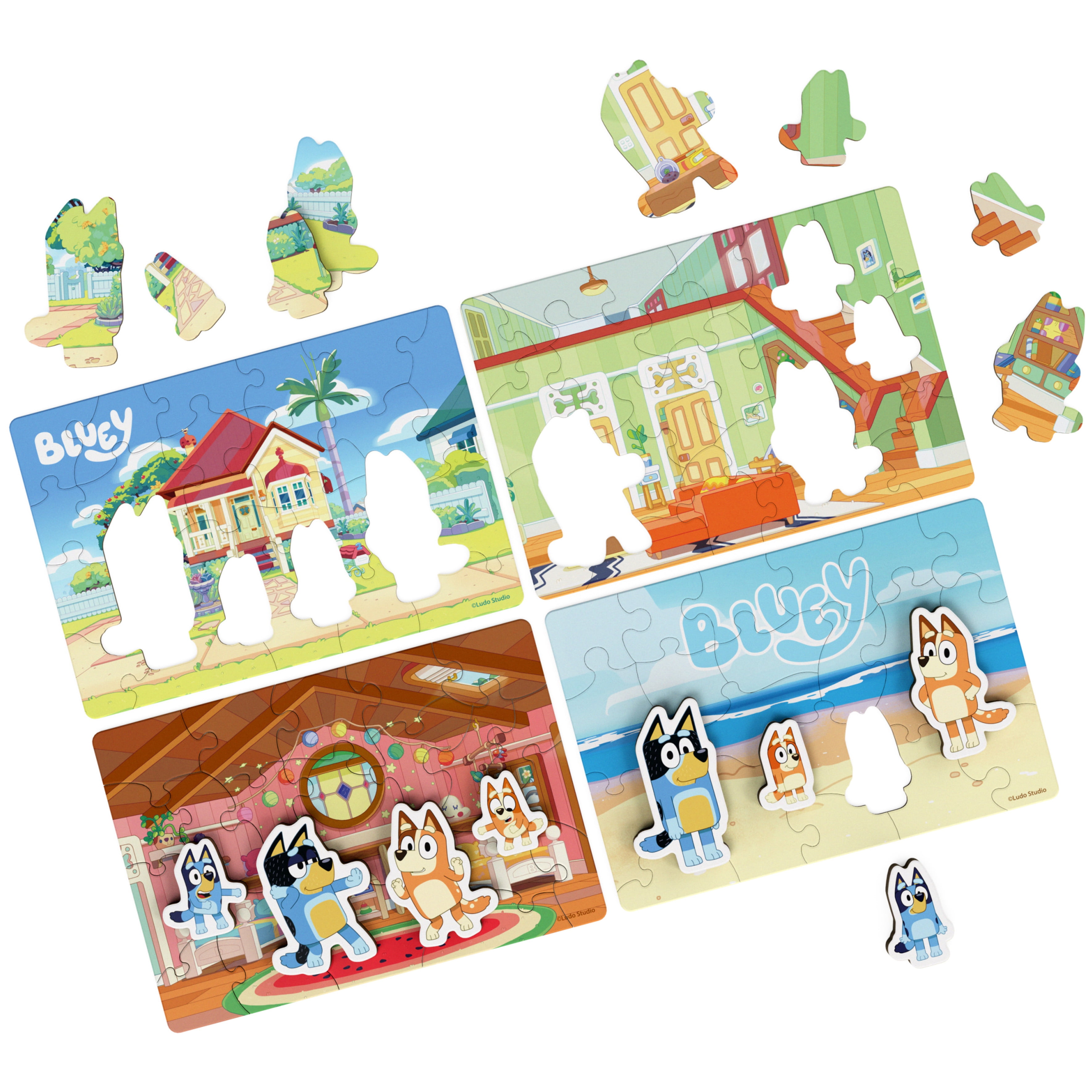 bluey games bluey premier 48 pc puzzle set for kids - bluey party