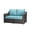 Coffee Wicker/Turquoise Cushions, variant on Aoodor Loveseat Patio Rattan Sofa, 28×35×30 Inch Modular Sectional Brown Wicker Couch with Beige Cushions, for Balcony, Backyard, Porch, Small Patio