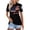Black, variant on HAJWOH Summer Tops For Women 2025, 4Th Of July Polo V Neck Button Down Short Sleeve Collared Golf Shirts Casual Outfit