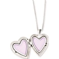 thumbnail image 2 of Sterling Silver Rhodium-Plated Polished/Satin Heart Locket & Pendant Set (18 X 19.6) Made In Hong Kong qls442set, 2 of 5