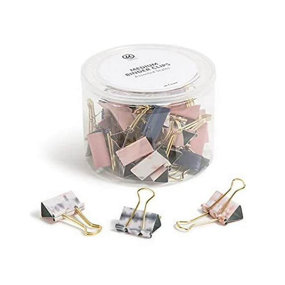U Brands Fashion Binder Clips, 32mm, Soft Dye, 36-Count