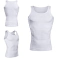 thumbnail image 3 of MINKUROW Mens Slimming Body Shaper Vest Shirt Abs Abdomen Slim White,XXL, 3 of 7