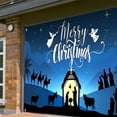 thumbnail image 4 of Christmas 7 X 8 Ft Holy Night Christmas Outdoor Garage Door Banner Blue Night of Nativit Large Christmas Decoration Holiday Polyester Cover Christmas Door Anime Wall Tapestry Room Tapestry Bedroom, 4 of 6