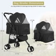 thumbnail image 6 of Dkelincs Pet Stroller, 3 Wheels Folding Dog Stroller for Medium Dogs with Detachable Carrier, Black, 6 of 8