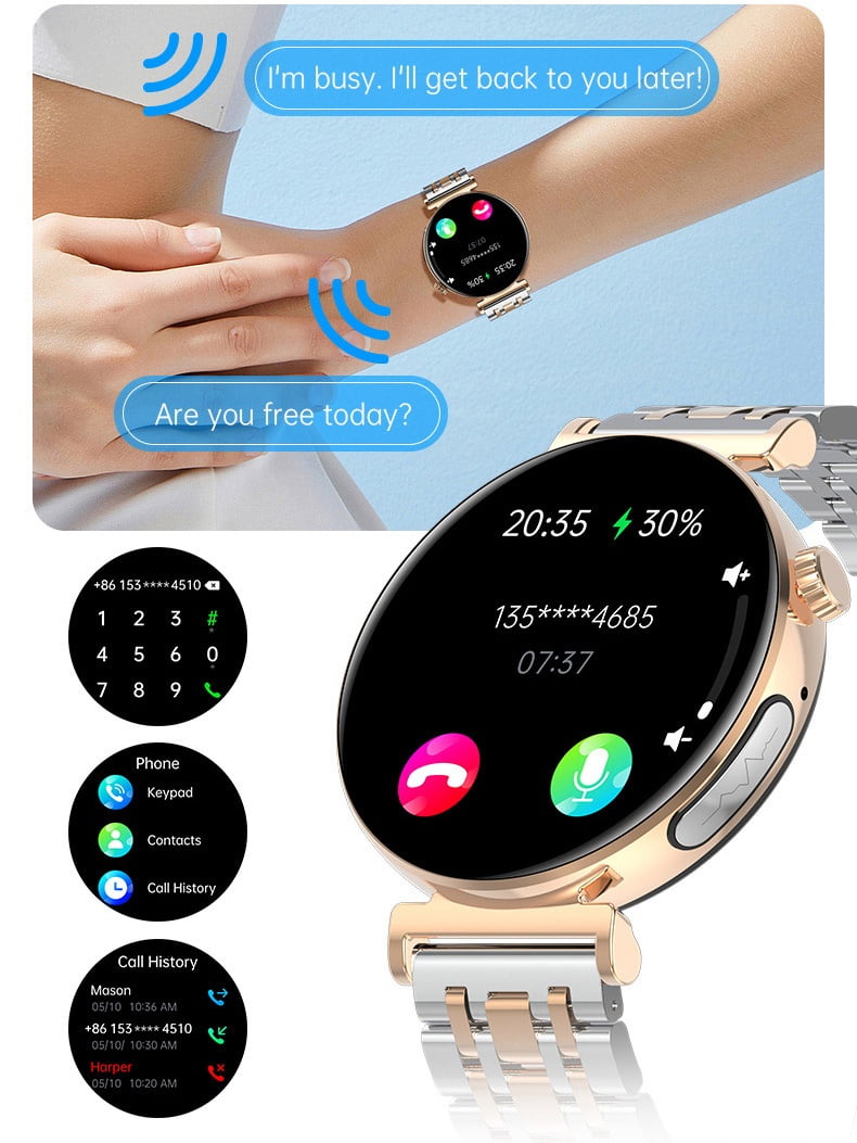 VAYKAL Smart Watch Fitness Tracker for Android and iPhone Multiple Sports Modes Pedometer Timer Stopwatch Make/Answer Calls Message Notifications IP67 Waterproof