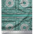thumbnail image 1 of Soimoi Polyester Crepe Fabric Leaves & Floral Block Decor Fabric Printed Yard 52 Inch Wide, 1 of 3