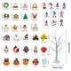 thumbnail image 2 of Luz de árbol de abedul con adornos colgantes, luz cálida para decoración de fiestas y festivales, 2 of 9