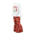 thumbnail image 2 of Girls Candy Cane Cutie Flare Pants Christmas Outfit Clothes (8Y, Red), 2 of 5