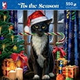 thumbnail image 2 of Ceaco 550-Piece Tis the Season Lisa Parker Santa Paws Interlocking Jigsaw Puzzle, 2 of 3