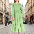 thumbnail image 2 of FDDMis Winter Dresses Black Long Sleeve Dress Party Dress Fall Maxi Dress Girls Dresses Size 14-16 Black Tie Dress 1 Year Old Girl Clothes, Green 6-7 Years, 2 of 7