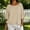 Beige, variant on Women's Striped Pattern Boat Neck Blouse, Dolman Sleeve with Ruffle Hem, Fashion Casual Tunic Top for Summer Daily Styling Pink XXL