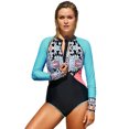 thumbnail image 4 of ABPHQTO Traje de baño de surf con estampado de protección UV y cremallera de manga larga para mujer, 4 of 5