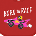 thumbnail image 4 of Inktastic Born to Race- Pink Race Car Boys or Girls Baby Bib, 4 of 4