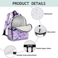 thumbnail image 4 of Purple Butterfly Lavender Pattern Backpack for School,Cute School Bag,Schoolbag with Adjustable Shoulder Straps & Padded Back,15.25"x11.5"x5.25", 4 of 5