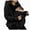 R645-Black, variant on Cat Pouch Hoodie Kitten Puppy Holder Pullover Top Large Pouch Pet Carrier Sweatshirt for Women,Coffee,S