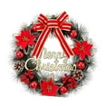 thumbnail image 2 of Jienlioq Christmas Clearance Classic Fir Christmas Wreath for Front Door - Artificial Pine Cone Decorations with Plaid Bow Holiday Hanging Accent Weatherproof (22 Inch), 2 of 6