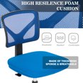 thumbnail image 2 of Yoyomax Armless Office Chair, Low Back Swivel Chair, Height Adjustable Home Office Desk Chairs with Lumbar Support and Wheels for Small Spaces, Blue, 2 of 7