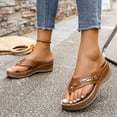 thumbnail image 5 of RotHome Womens Sandals Comfortable Summer Sandals for Women Dressy Orthopedic Wedge Sandals Slip On Bathroom Waterproof Leather Slippers, 5 of 5