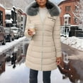 thumbnail image 2 of Sentmoon Manteau pour Femmes Veste pour Femmes Petits Cadeaux de Bas Femmes Imprimé à Manches Longues Fermeture Éclair Poches à Capuche -Veste Matelassée Manteau Chemisier Automne et Hiver pour Voyage et Commodité Compacte, 2 of 5