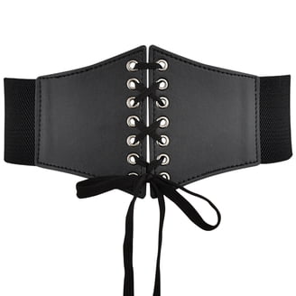 Women\'s Lace Waist Belt Bow Tie Wrap Around Soft Leather Boho Corset Fashion Lace Waist Belt Bow Tie Wrap Around Soft PU Leather Wide  main image 3