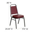 thumbnail image 4 of Emma + Oliver Trapezoid Back Banquet Chair, Burgundy Vinyl/Silver Vein Frame, 4 of 11