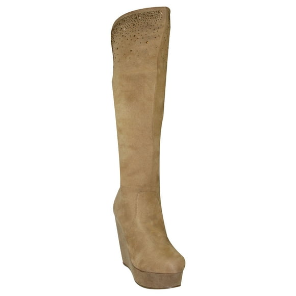 BOTA ALTA LEON MUJER BEIGE GAMUZA 2811 LEON 2811