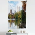 thumbnail image 1 of City Tapestry, Manhattan Central Park Panorama in Autumn Scenic Lake View Colorful Trees Reflection, Fabric Wall Hanging Decor for Bedroom Living Room Dorm, 5 Sizes, Multicolor, by Ambesonne, 1 of 1